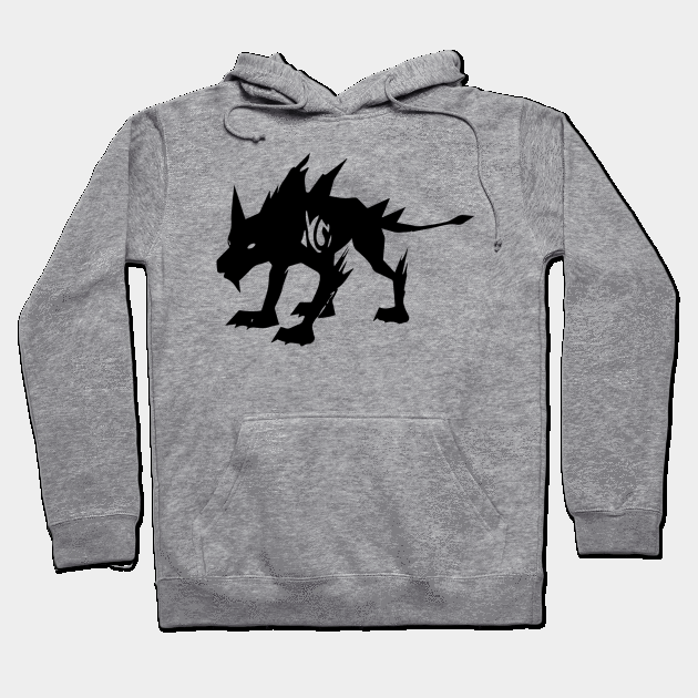 Hellhound minimal silhouette white Hoodie by WannabeArtworks